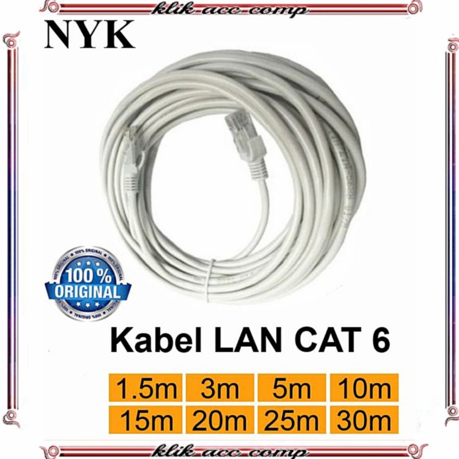 Kabel LAN 5m CAT 6 NYK / Internet Jaringan Cat6 UTP 5 M