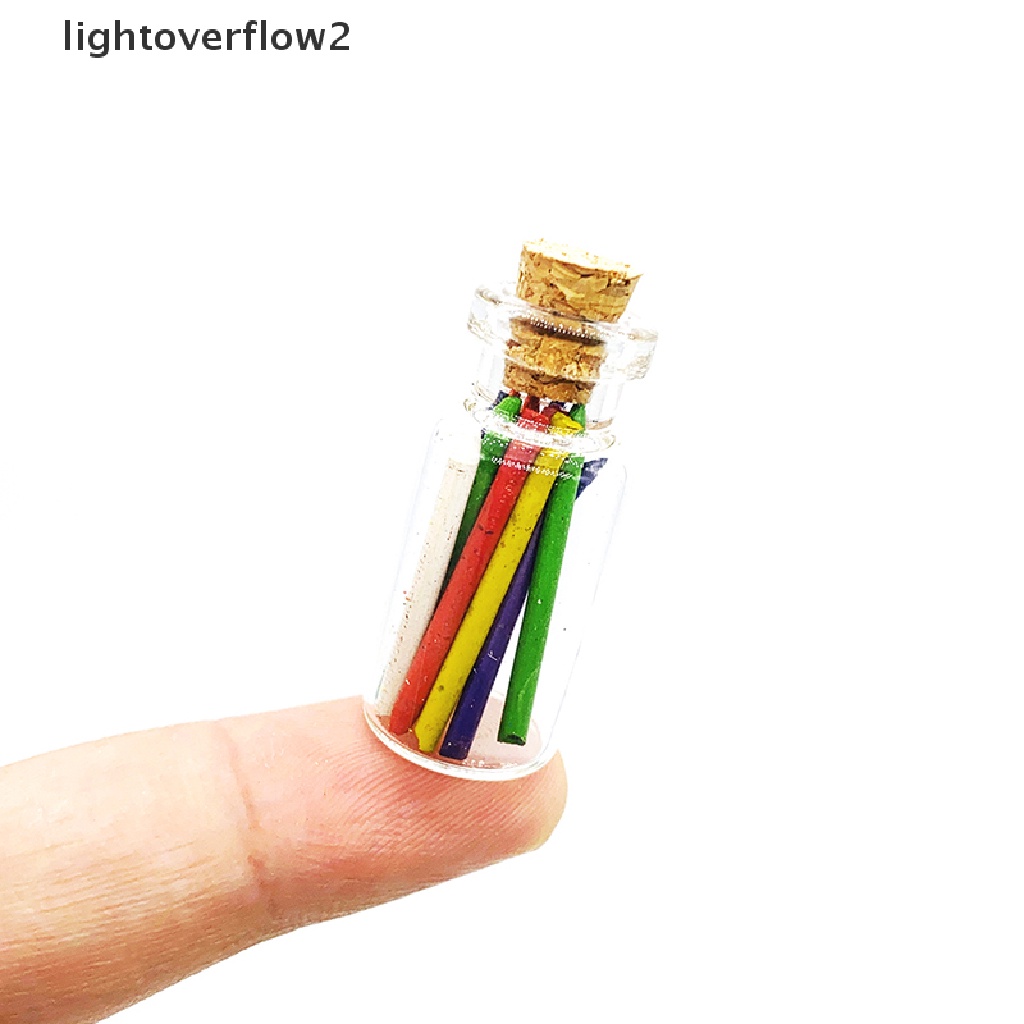 (lightoverflow2) Mainan Miniatur Krayon Skala 1: 12 Untuk Aksesoris Rumah Boneka