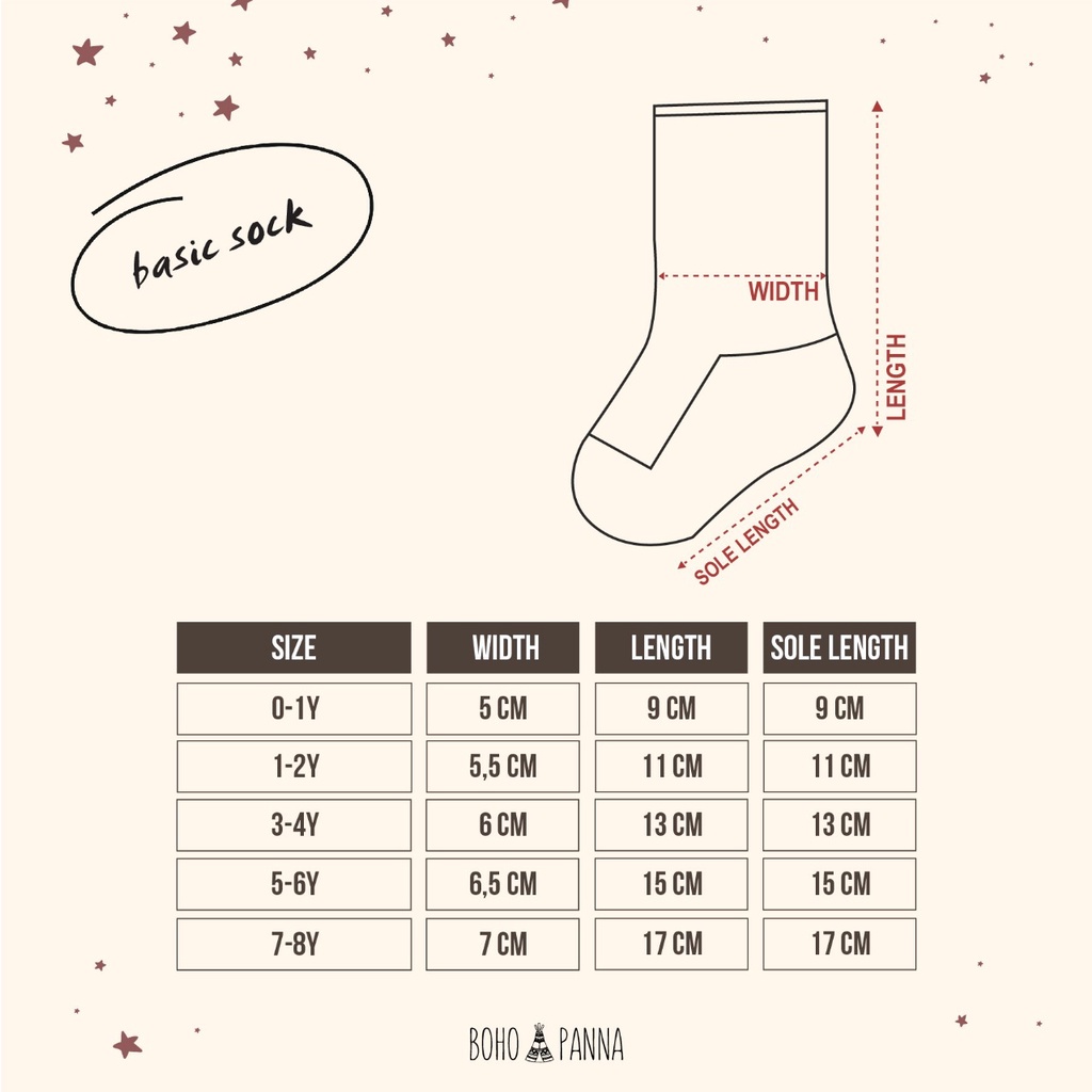 Bohopanna - Basic Socks / Kaos kaki Bayi Anak Part 1