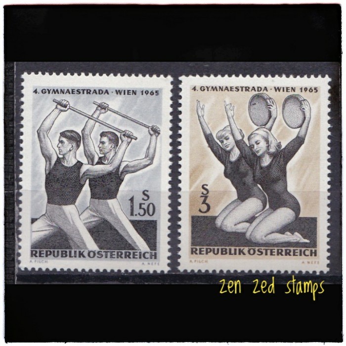 

0712 Perangko Austria 1965 Gymnaestrada Vienna 2v Mnh