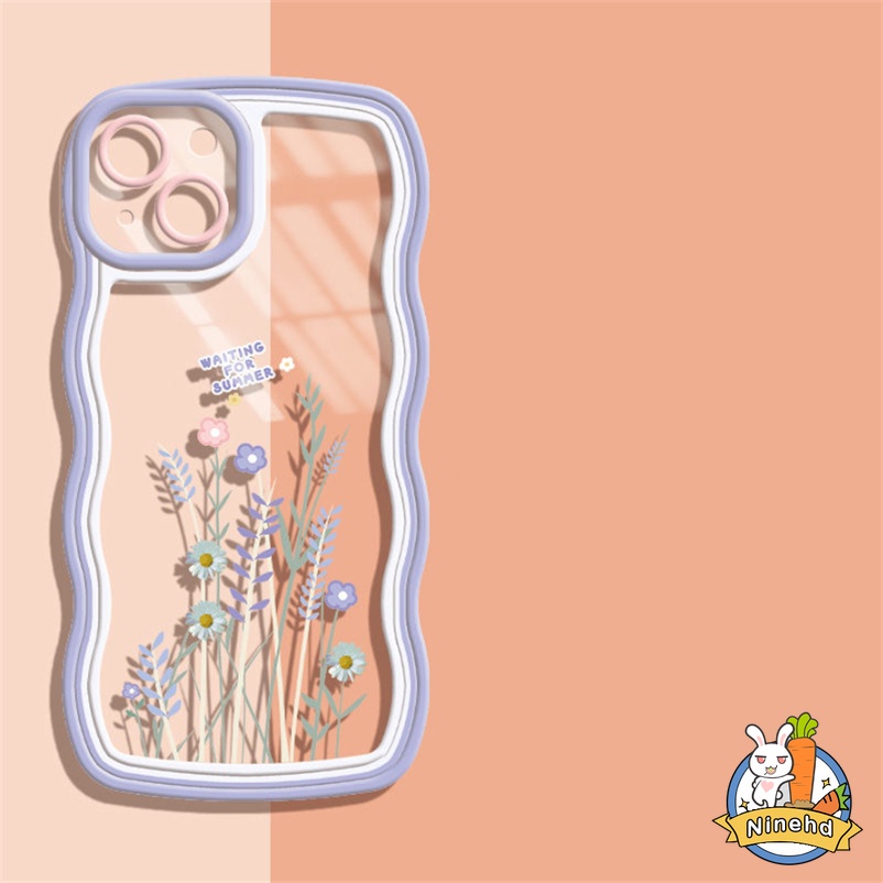 Soft Case Silikon Motif Lukisan Minyak Bunga Lavender Untuk iPhone 14 13 12 11 Pro Max X Xr Xs Max 8 7 6 6s Plus