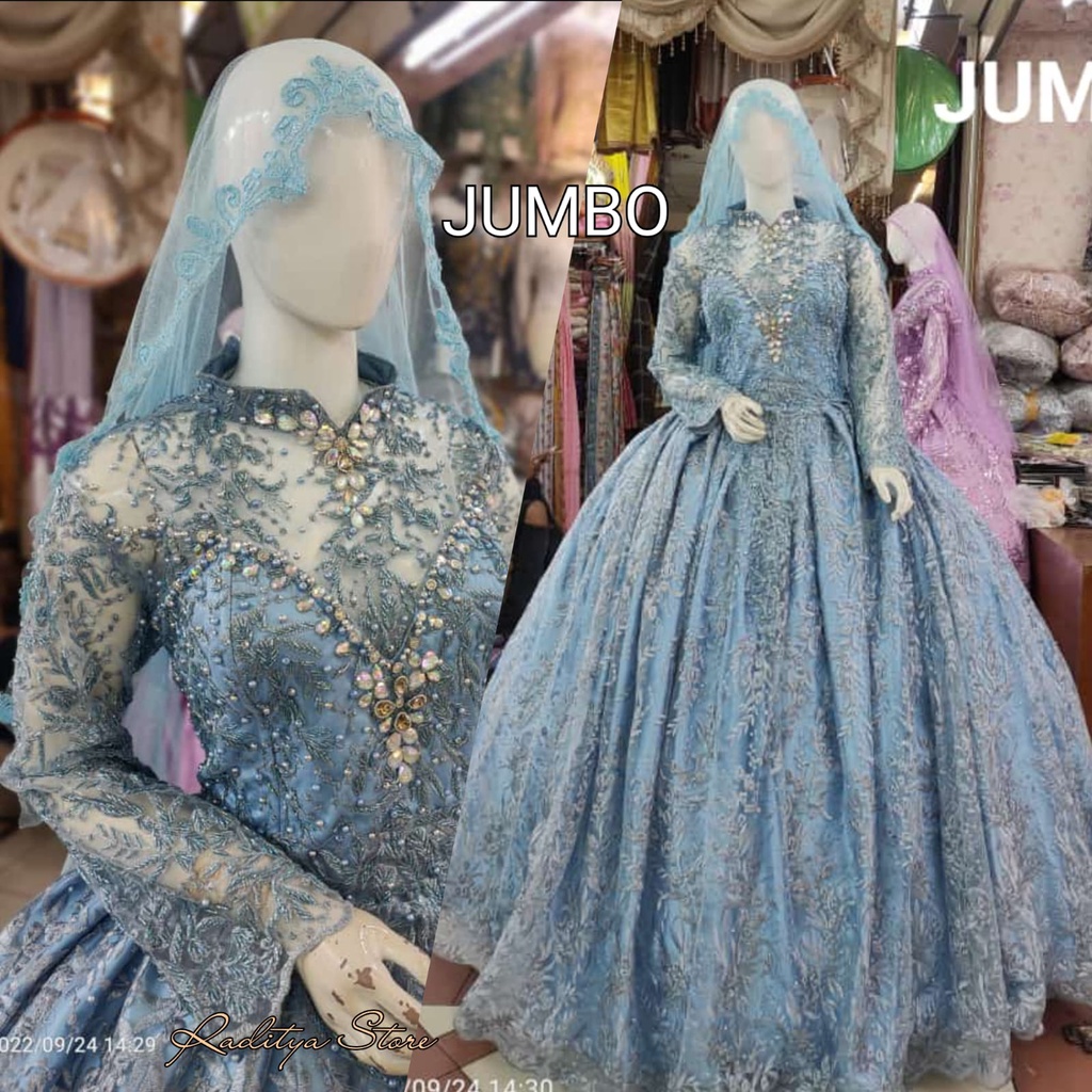 GAUN PENGANTIN JUMBO | GAUN PENGANTIN BARBIE MEWAH BEREKOR