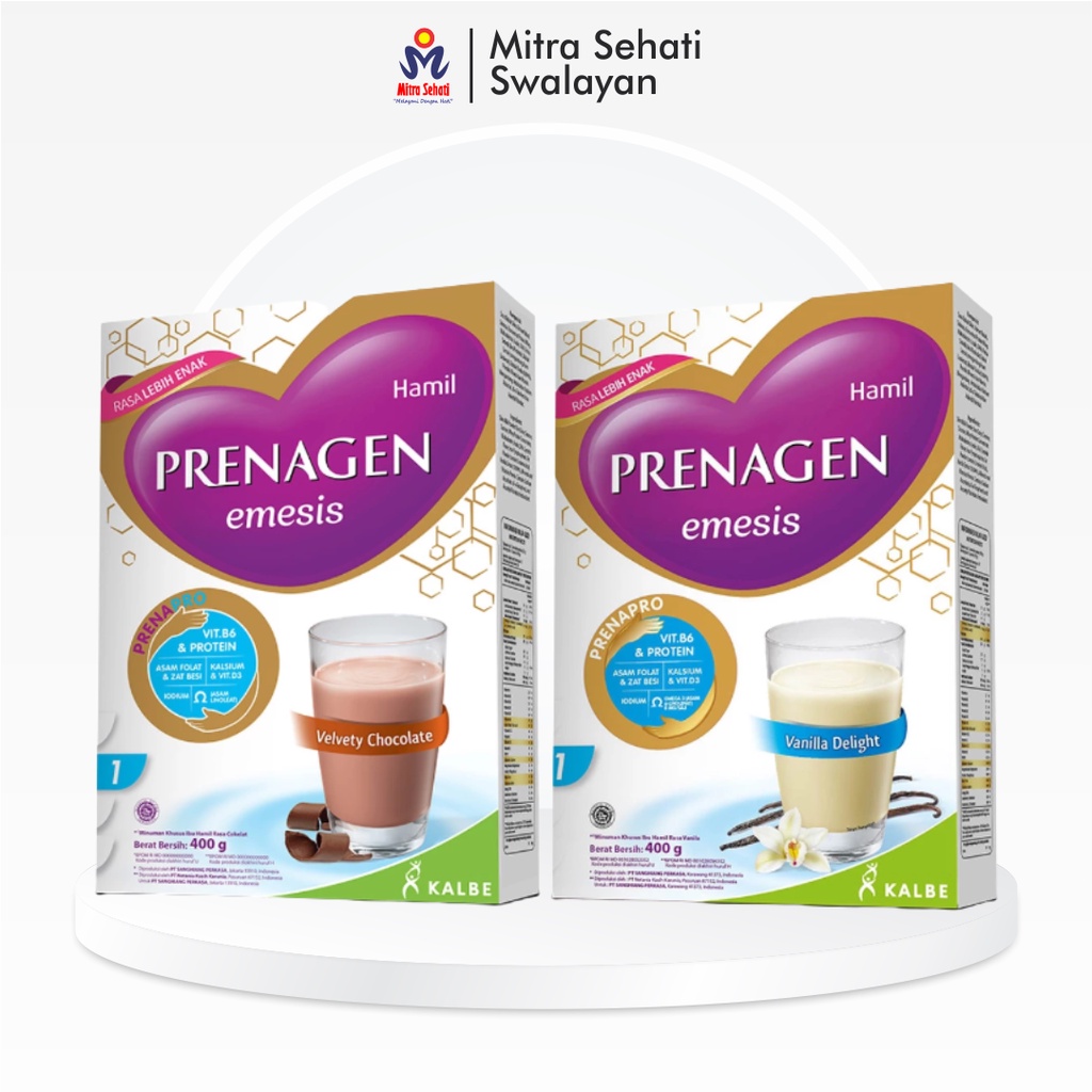 Prenagen Emesis 400g Vanila & Coklat Susu Ibu Hamil 0-3 Bulan (Trimester Awal)