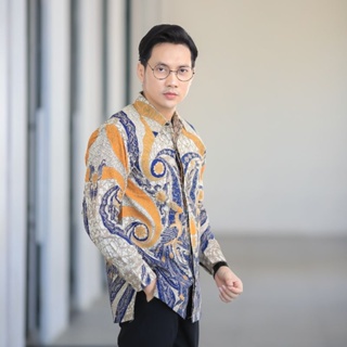 BATIK BOLO DEWO Motif Lanange Jagat Hem Atasan Kemeja Baju Batik Pria Lengan Panjang