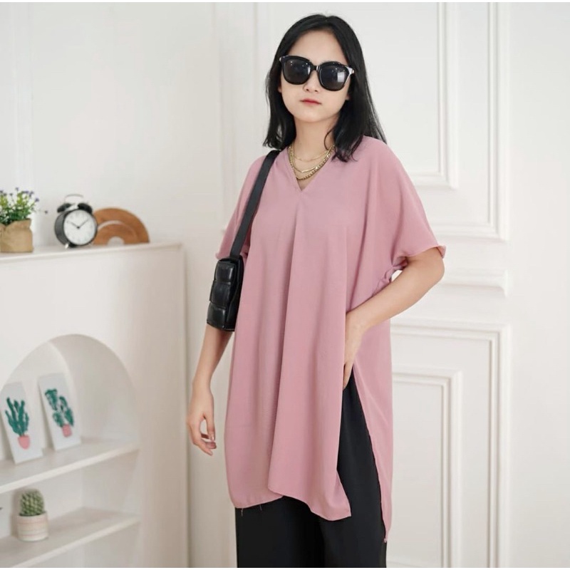GFS V LONG OVERSIZE CRINCLE TUNIC