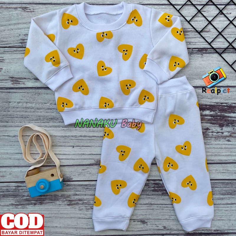 Setelan Sweater Bayi Setelan Jogger Bayi Motif Perempuan Usia 3-12 Bulan Anababy.id