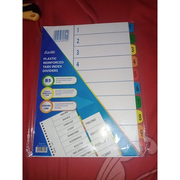 

Bantex Index (1-10) 26 Holes For Multiring Binder B5 8608 00
