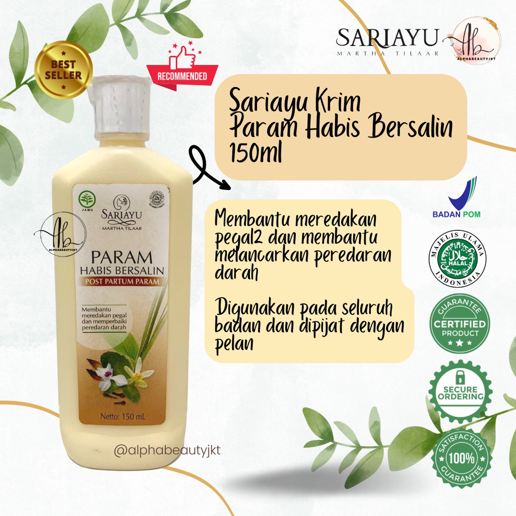 Jual Sariayu Param Jamu Habis Bersalin 150 Ml Cream Param Parem