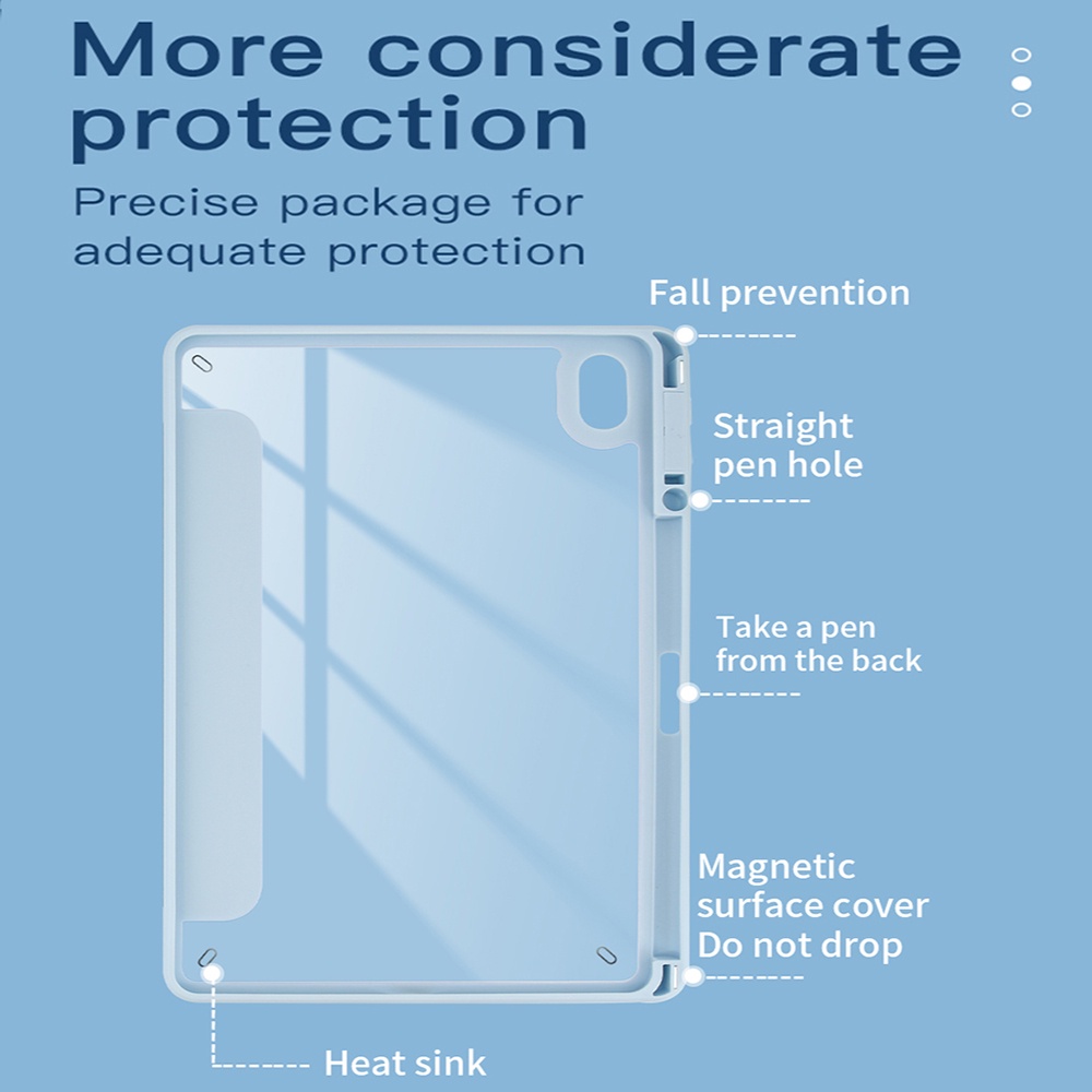 Untuk iPad Pro 12.9 2022 2021 2020 2018 iPad Pro 12.9-inci 5th 4th 3rd generation Tablet Case Mode Ujung Tinggi Bening Akrilik Y-Bracket Trafo Berdiri Flip Kulit Penutup Pelindung