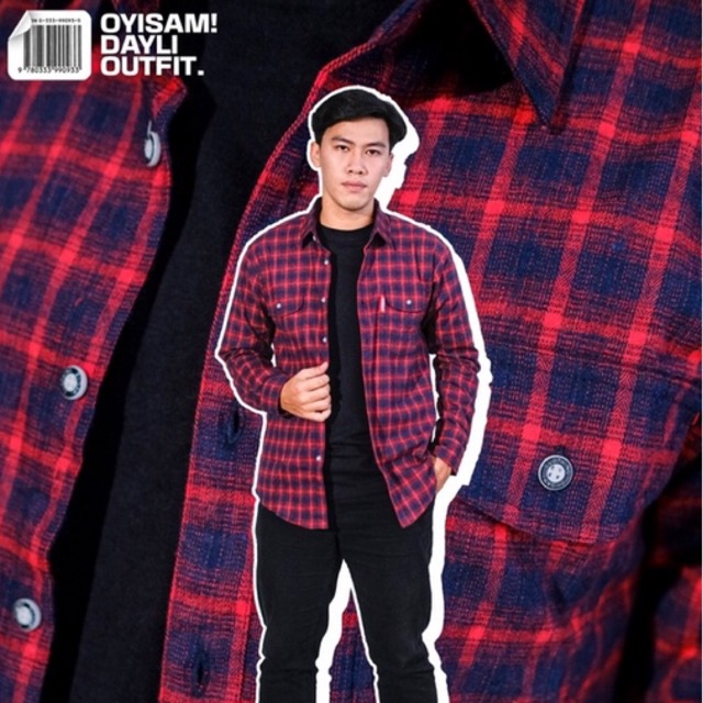 OYISAM KEMEJA FLANEL MAROON FLANEL