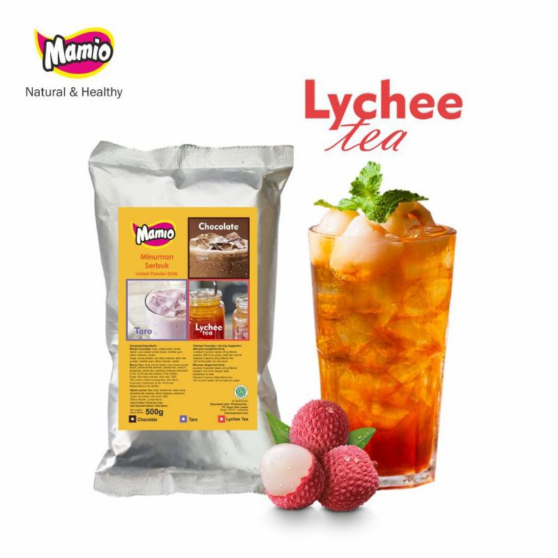 MINUMAN BUBUK LYCHEE TEA MAMIO 500 G