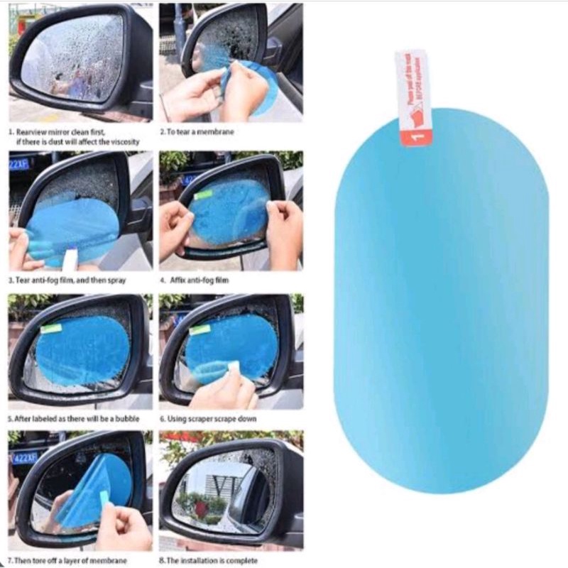 US201 Anti Fog Kaca Film Besar Oval Spion Mobil Anti Embun Hujan By Toko Haji Usman