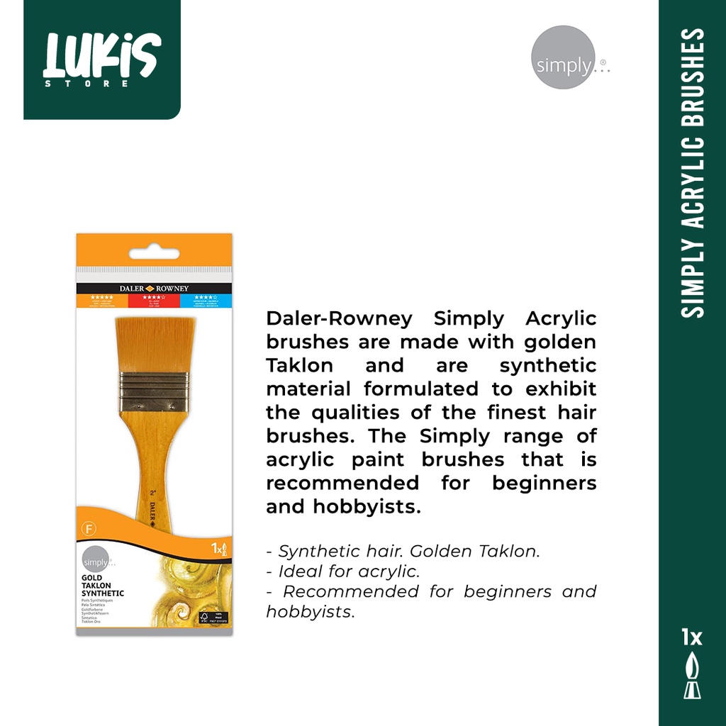 

Kuas Cat Akrilik Untuk Pemula SIMPLY Gold Taklon Skyflow Brush (2 inch)