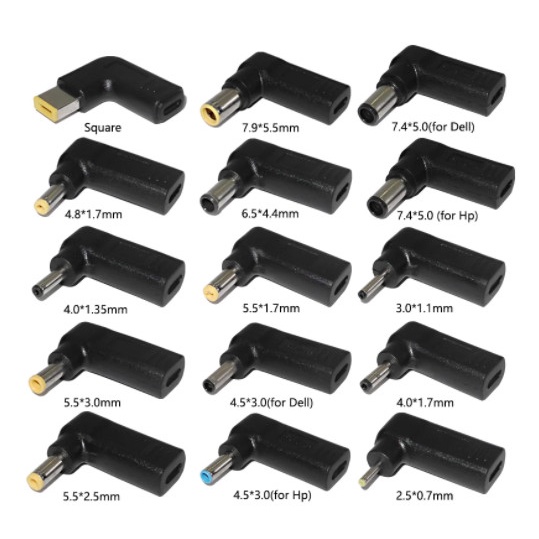 Converter Usb Type C Female To Dc Elbow Charger Laptop Universal