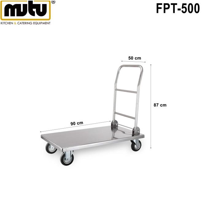 Mutu - Troli Barang Lipat Beban Maksimum 500 Kg Stainless - Mtpfpt-500