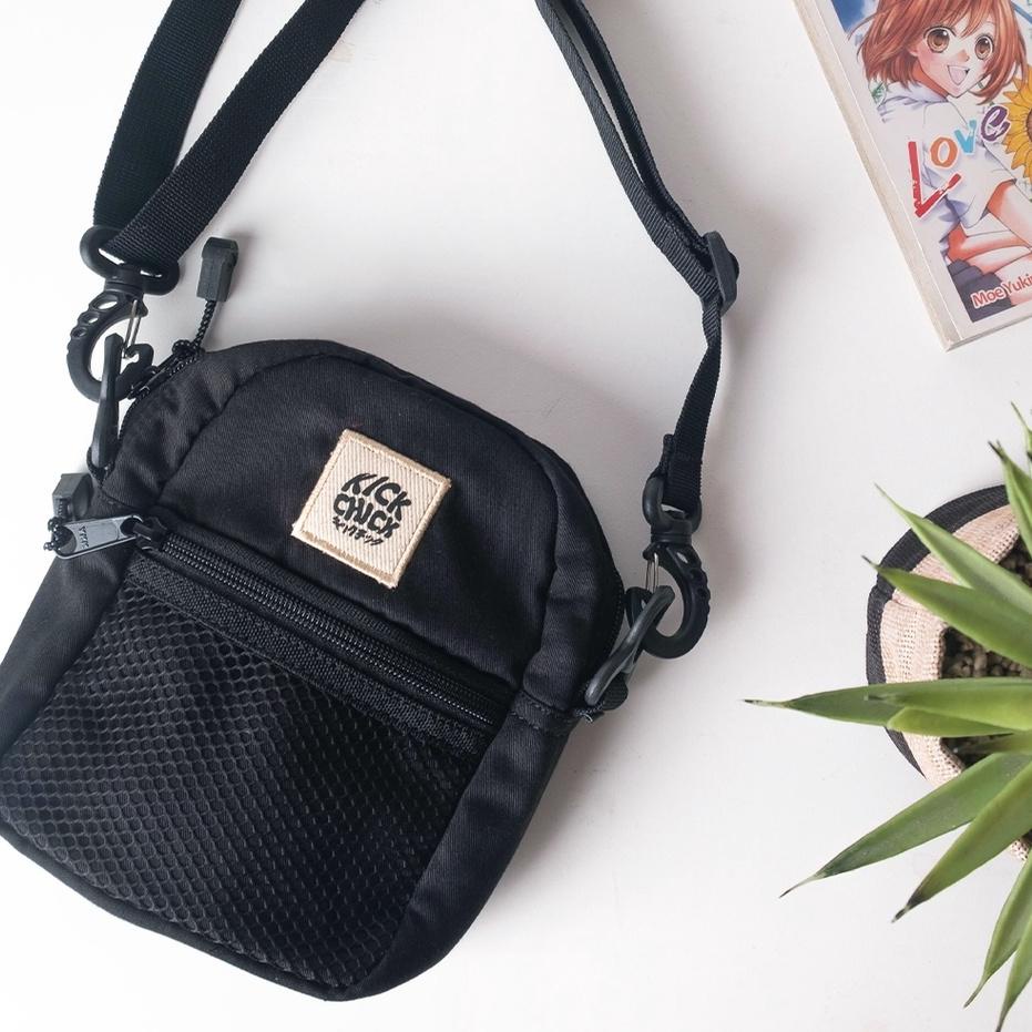 Terbaik Kickchick Tas Selempang Slingbag | Yukio Series | Hitam Ungu Biru Board Merah