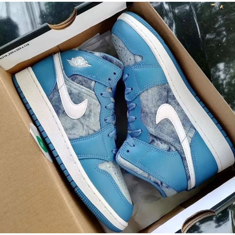 Air Jordan 1 Mid Washed Denim GS