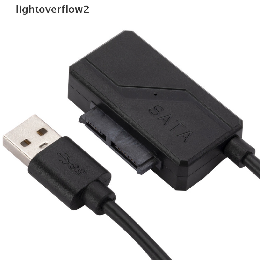 (lightoverflow2) Kabel Adapter Converter CD / DVD Rom Sata Ke USB 2.0 Untuk Komputer PC