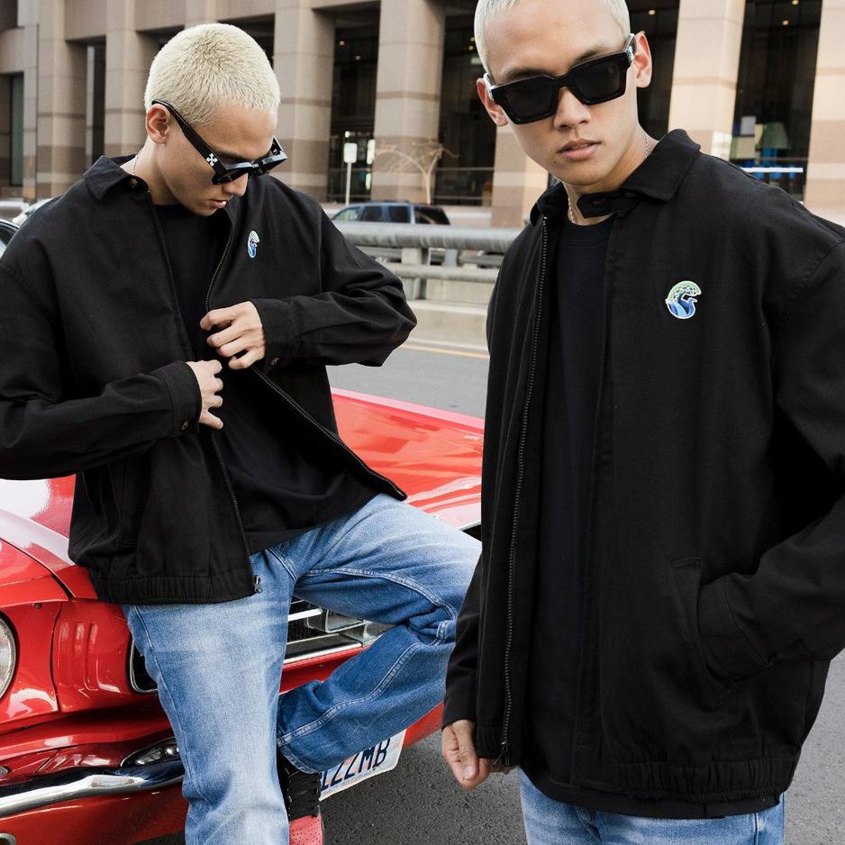 Best Deal--Fraser Black Harrington Jacket Twill - GutenInc / Jaket Trucker Pria