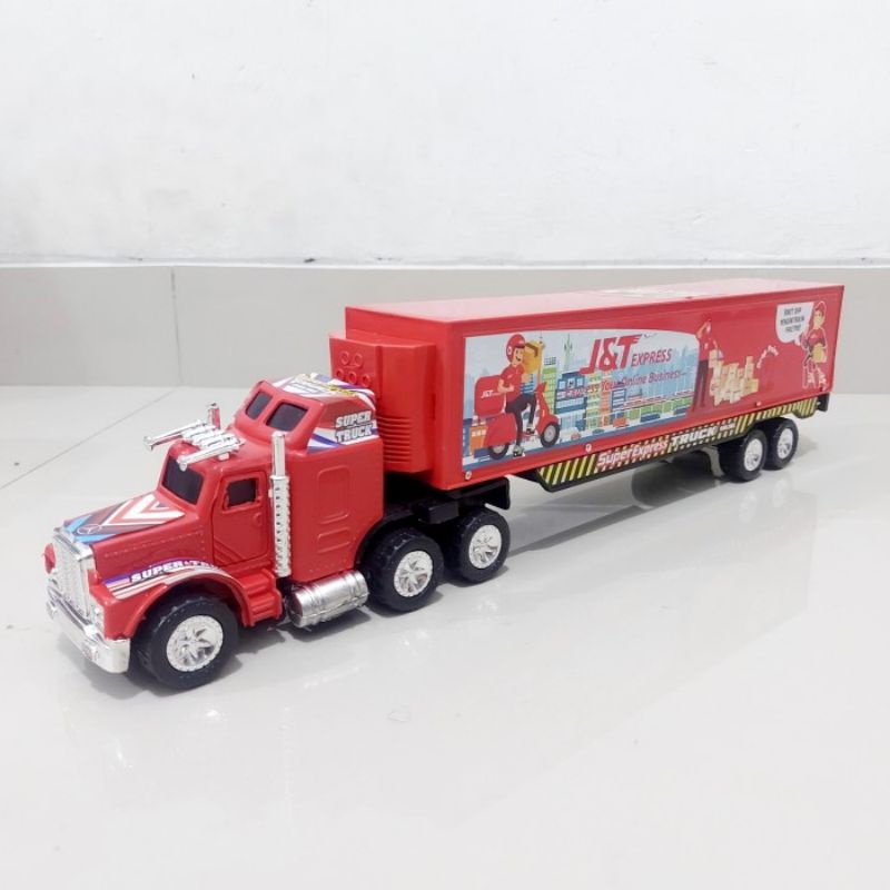 Mainan Truk Kontainer Kurir Miniatur - Miniatur Mobil Box Peti Kemas Anak Laki Cowok