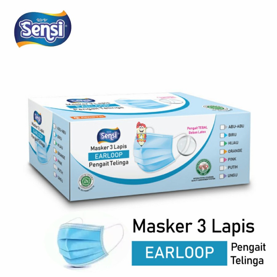 SENSI MASKER 3 LAPIS EARLOOP ORIGINAL