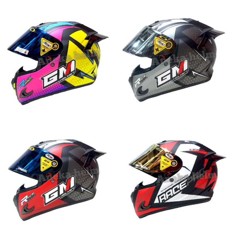 helm GM RACE PRO | helm full face single visor smoke