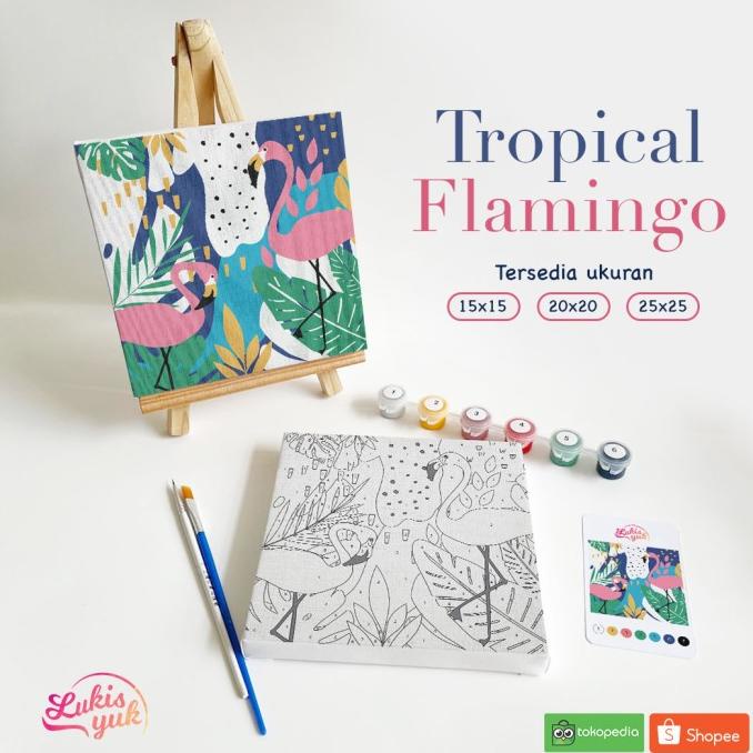 

Paint by Numbers Kit - Tropical Flaminggo - Painting Kit - by LukisYuk