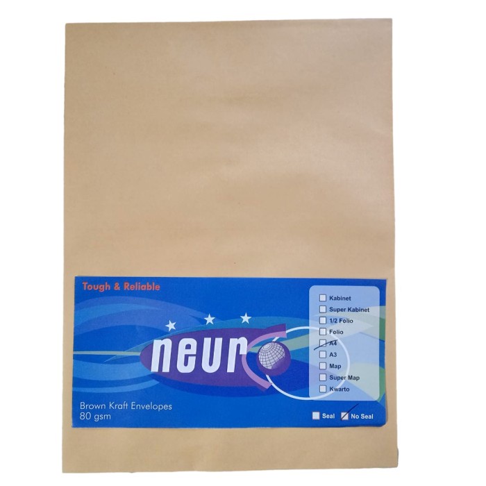 

Eklusif Amplop Coklat A4 Neuro "No Seal" (1 Pack Isi 100 Lembar) Gilaa!!!
