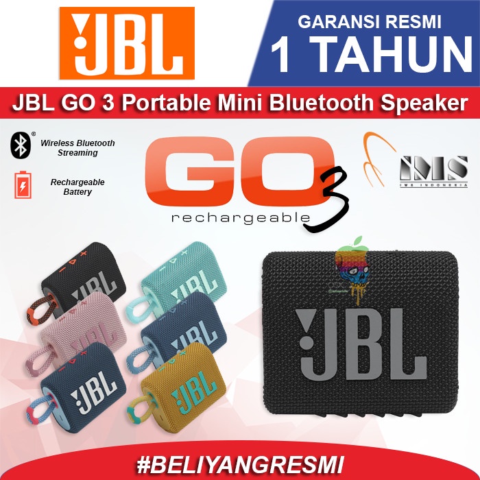 JBL GO 3 Original | Speaker JBL GO3 Wireless Bluetooth Garansi Resmi IMS