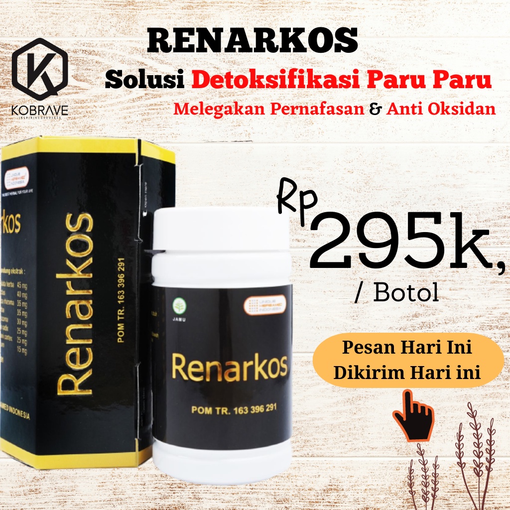 Herbamed RENARKOS Obat Detoksifikasi Paru Paru Herbal Batuk Sinusitis Anti Radikal Bebas Melancarkan Pernafasan