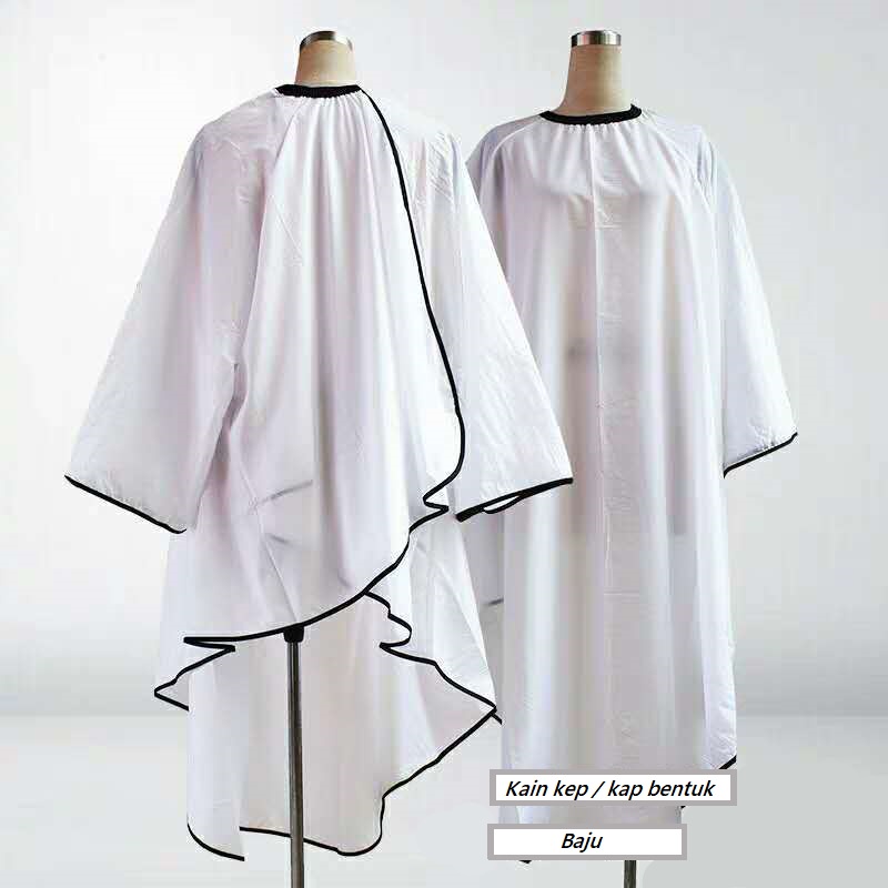 Cod Kain Penutup Potong Rambut Kain Kap Kep Kip Cape Model Baju Lengan Panjang