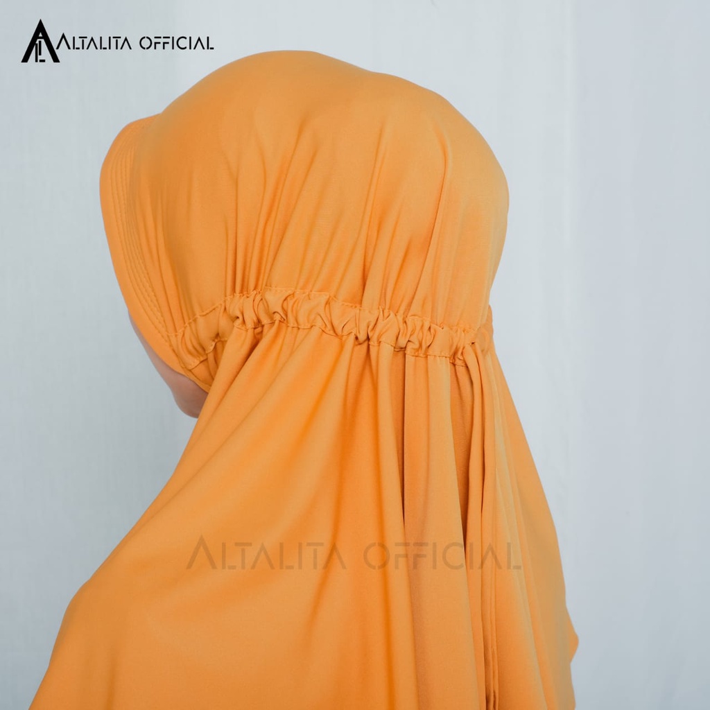 Altalita - Jilbab Bergo Instan Serut Jokowi Menutup Dada pet Antem Polos Bahan Jersey Premium Cocok untuk Sekolah Olahraga Volly Futsal Senam dan Sehari-hari