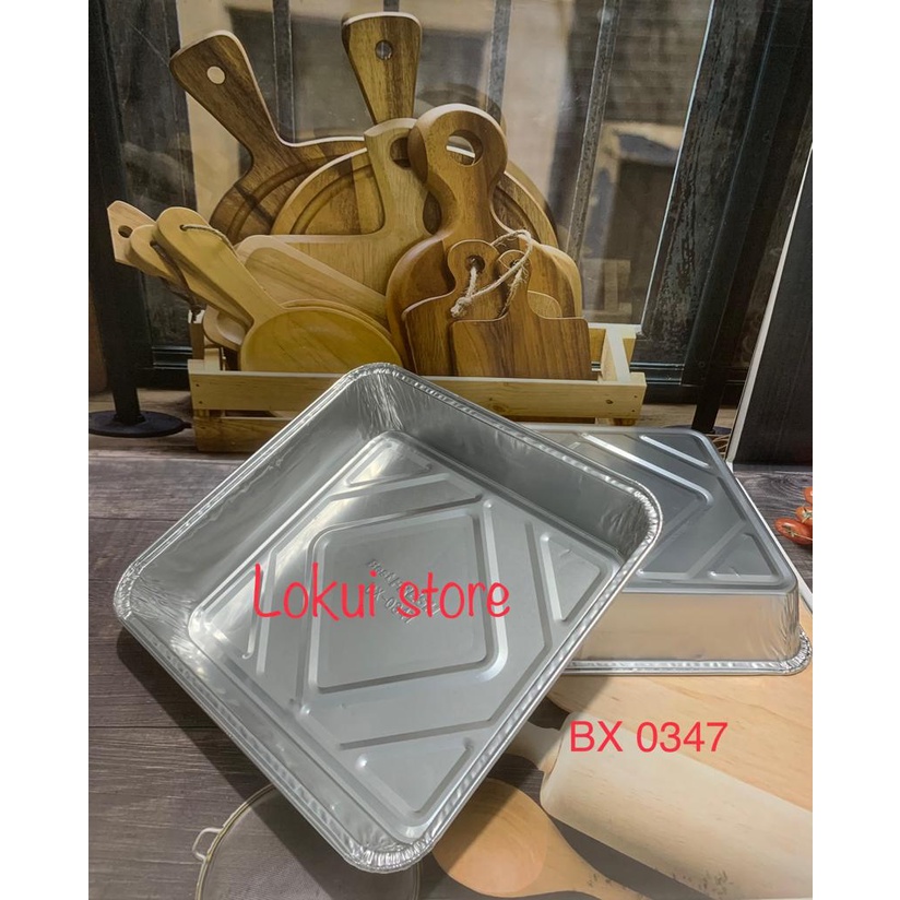 Wadah Alumunium foil tray BX 0347 tanpa tutup / lasagna kotak besar 1400ml