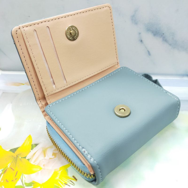 COD DOMPET WANITA MINI LIPAT 3 KOIN KARTU RESLETING DOMPET KECIL WANITA FOREVER YOUNG