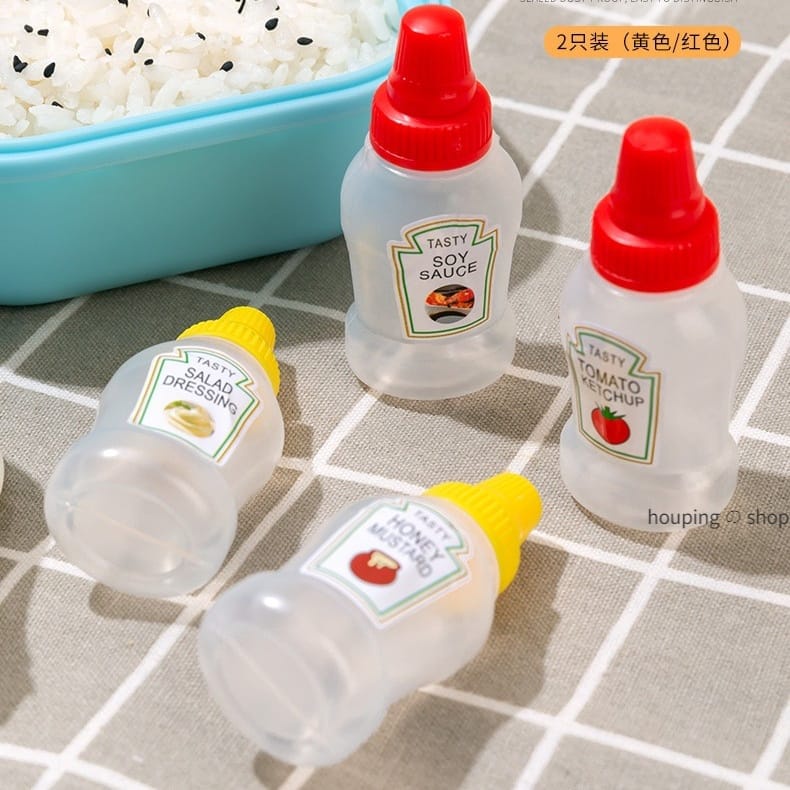 TweedyTgr - Botol Kecap Mini Lucu / Botol Saus/ Kecap / Salad Mini Bento Portable