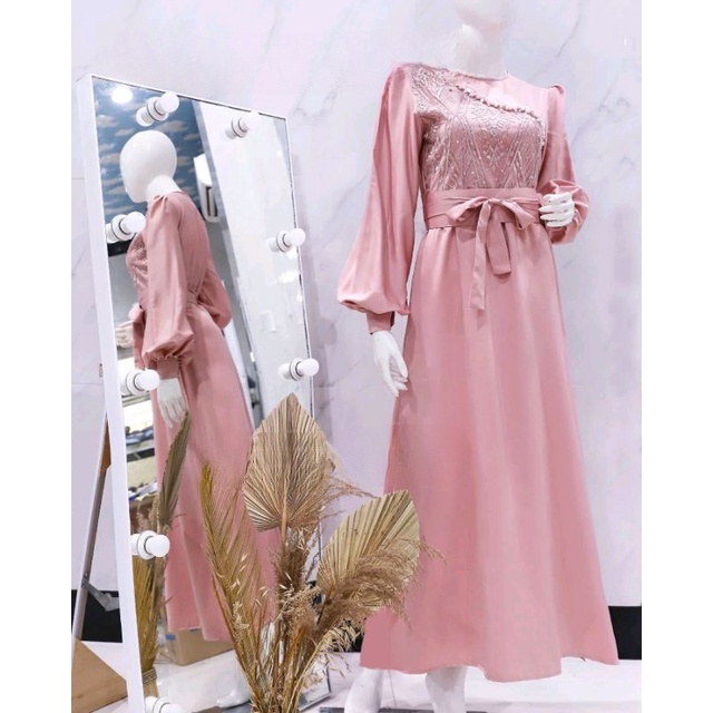 Delisha dress / baju pesta kondangan couple / gaun lamaran / wisuda / gamis remaja / bridesmaids / prewedding