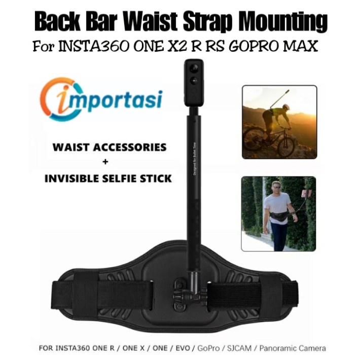 Back Bar Waist Strap Mount Invisible Stick Insta360 One X3 X2 RS Gopro Sabuk Pinggang