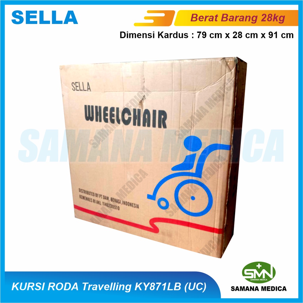 KHUSUS GOJEK dan GRAB Kursi Roda Travelling UMROH SELLA KY 871 LB Velg Racing Aluminium KY871LB (UC) Murah Promo