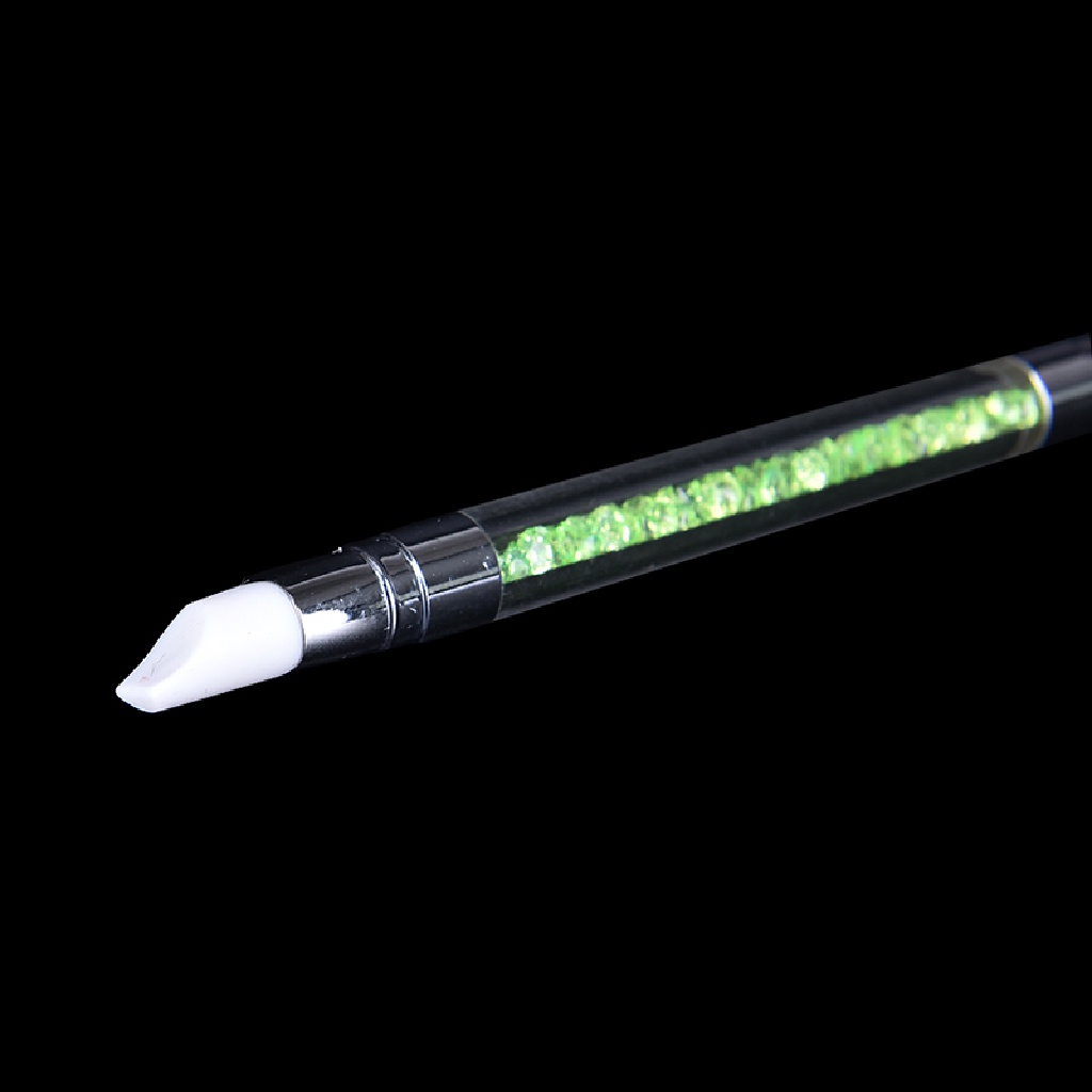 (lightoverflow2) 1pc Pen Brush Nail Art 2 Sisi Bahan Silikon