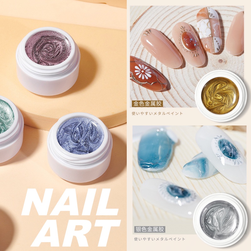 Painting Gel Gold Silver Rosegold Liner Cat Kuku UV Kutek KU044