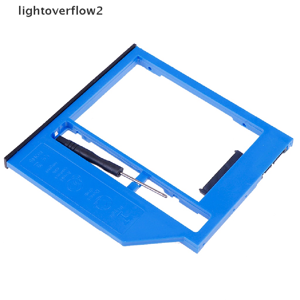 (lightoverflow2) Caddy HDD SATA 2nd Bahan Plastik Untuk Laptop 9.0mm SATA 3.0 CD DVD Optical Bay