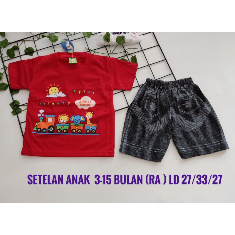SETELAN PENDEK ROKET COLA BEAR 3-18 BULAN