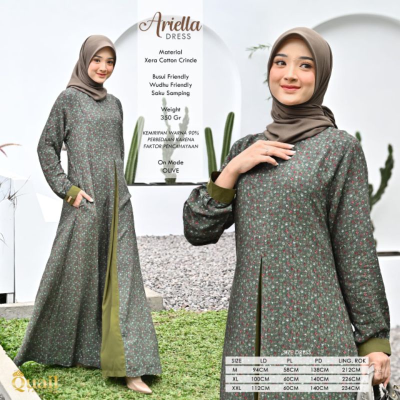 NEW // Gamis busui katun crincle / Ariella Dress by Quail