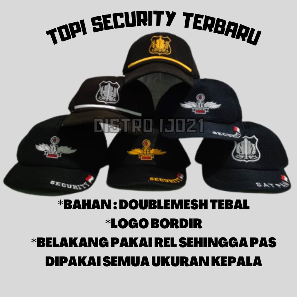 GROSIR!! TOPI SECURITY SATPAM COKLAT HITAM BIRU/NEVY LOGO WING MURAH COD