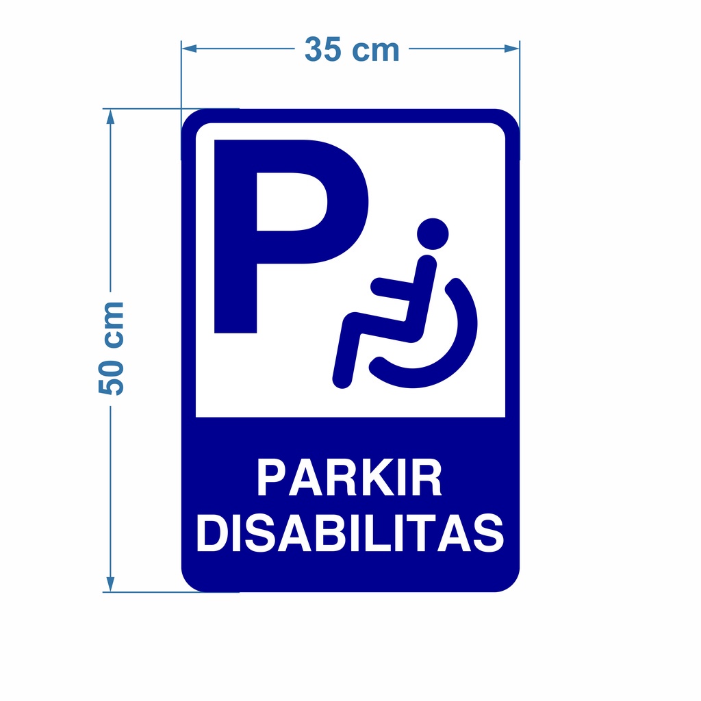 STIKER RAMBU Parkir disabilitas Bahan REFLEKTIF