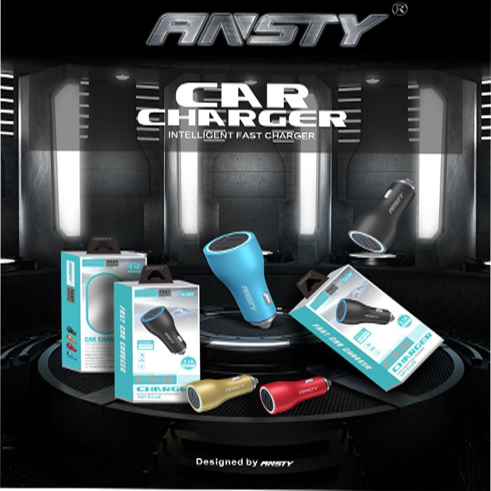 ANSTY CAR 04 SAVER CHARGER MOBIL 2 USB BLUE LIGHT IN USB PORT