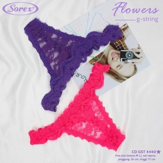 Celana Dalam Wanita Seksi Flowers G-string Sorex Dewasa Renda 4440 Freesize M-L