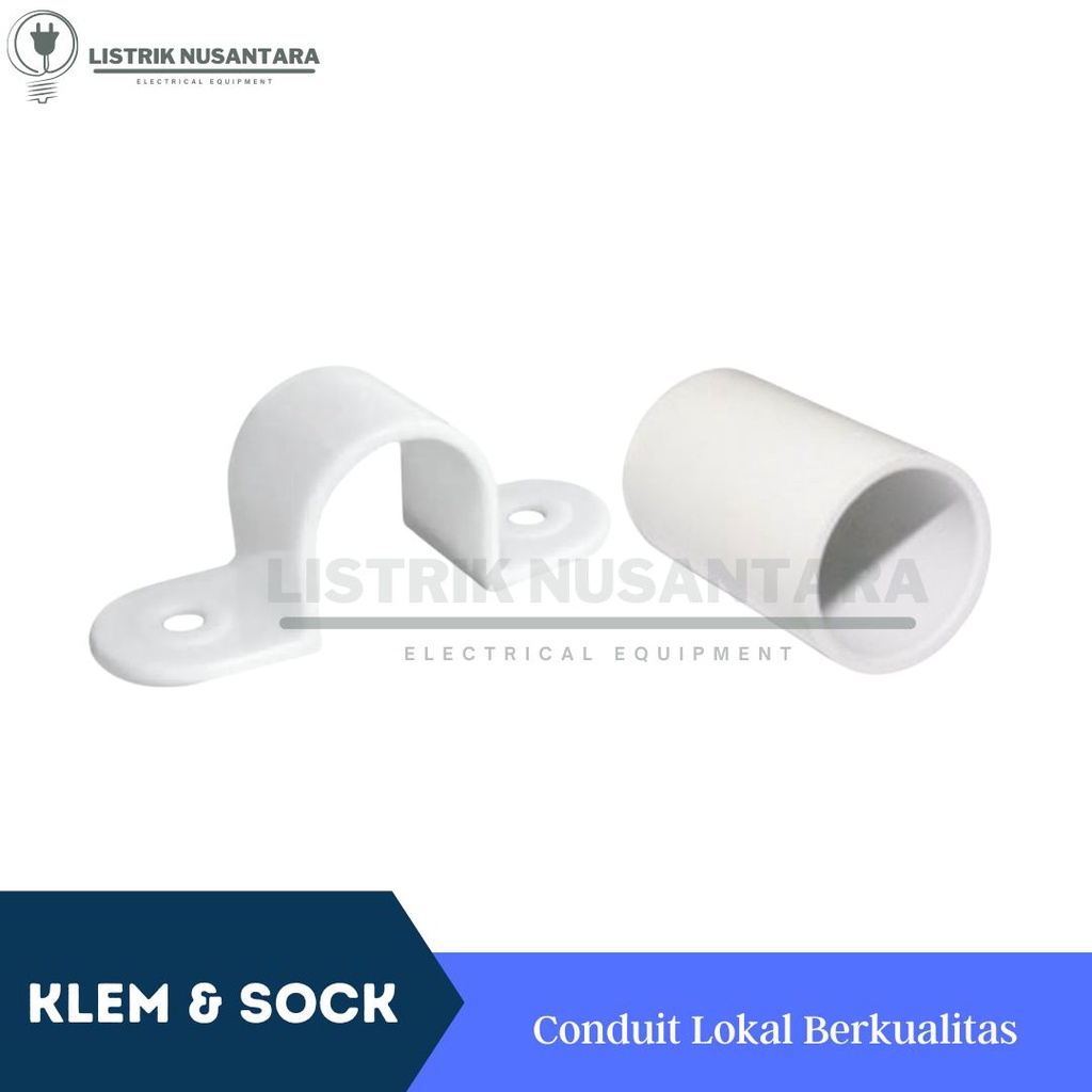 Jual Sock Clamp Pipa Conduit 20mm Sok Klem Sambungan Pipa Listrik