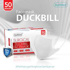 BISA COD! MASKER DUCKBILL BALMED 4 PLY KEMENKES &amp; MUI CERTIFIED (PER 1 PC)