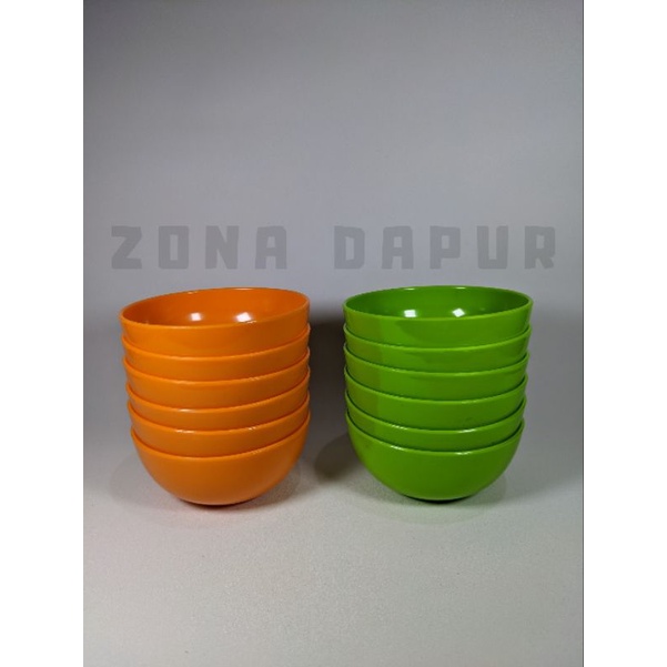 (6 pcs / 1 lusin) - Mangkok Semi Melamin SSJ (11,5 cm), Mangkuk Plastik Kecil, Mangkok Plastik, Mang